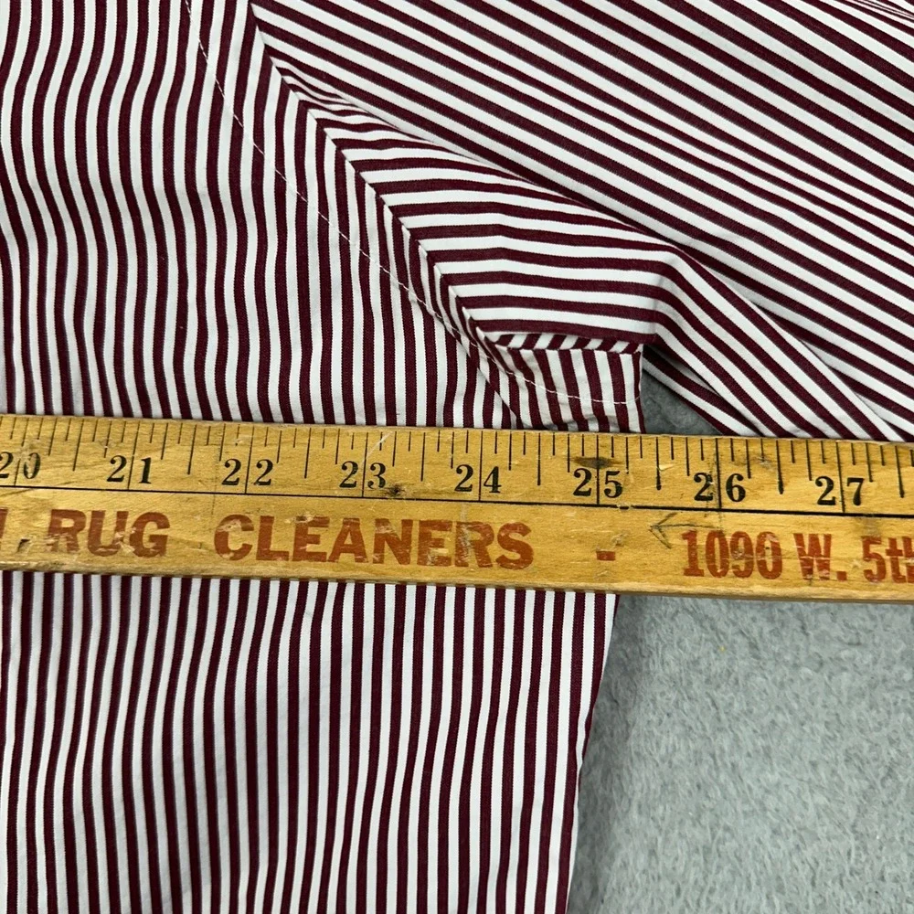 Polo Ralph Lauren Shirt Mens XL Classic Fit Burgundy Striped Button-Down Pony